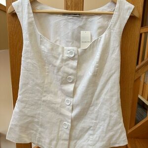 Abercrombie & Fitch White Button-Down Blouse